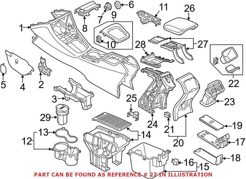 Audi Console Armrest Bracket 8U08982774PK